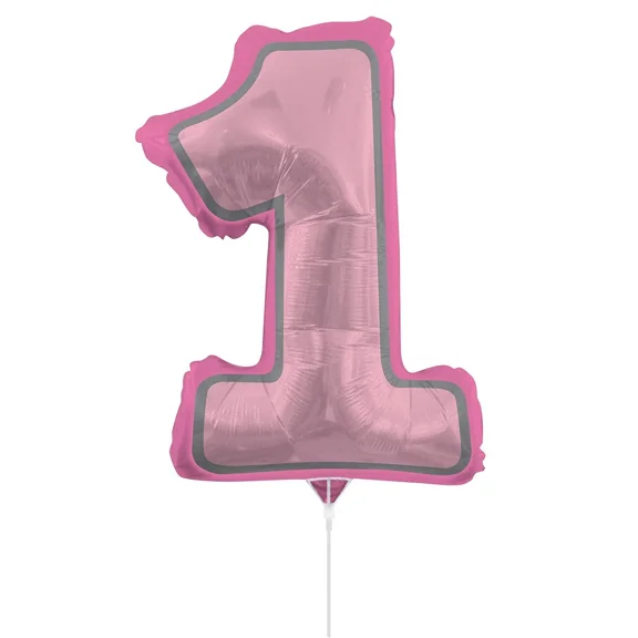 Xl 30" Pink Number 1 Air Filled Balloon Birthday Party Supplies