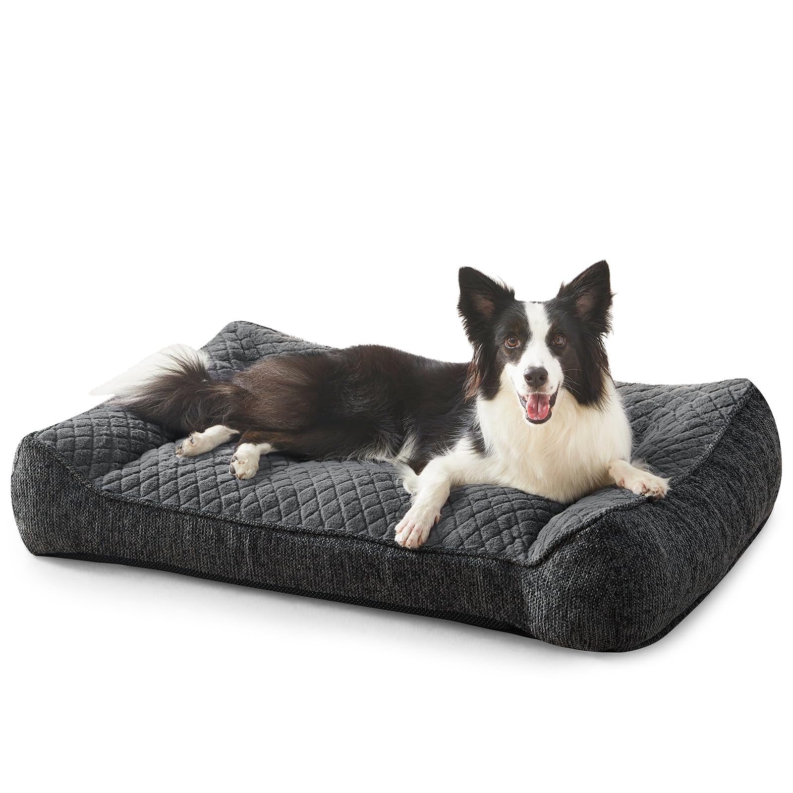 Xl Dog Beds Large Sized  Extra Thick Supportive Big Dogs Couch Bed With Sides Ultra Soft Pet Sofa For Grey 38''x28''