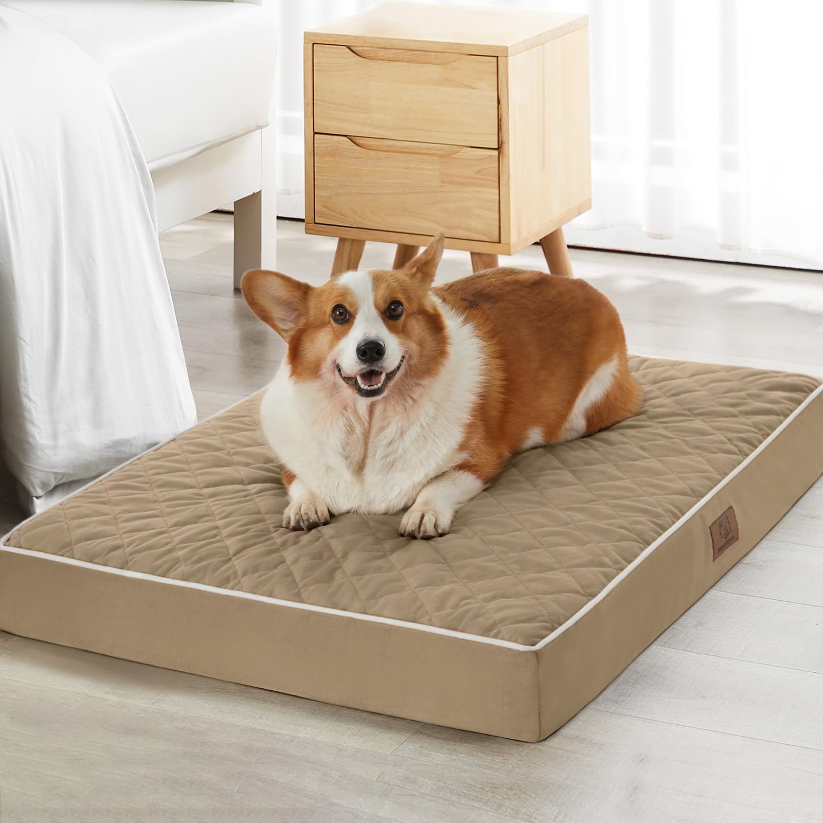 Xl Dog Beds Large Sized  Waterproof Extra Dogs Bed With Removable Washable Cover Multi-needle Quilting Crate