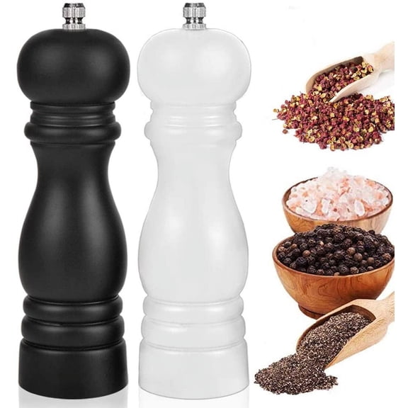 Xlhshop 2-Pack Wood Salt and Pepper Grinder Set, Adjustable Ceramic Core Mill