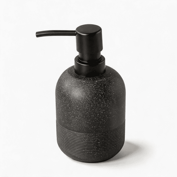 Xlhshop Beige Resin Soap Dispenser with Black Pump, Hand Soap Lotion Dispenser for Bathroom Countertop and Kitchen