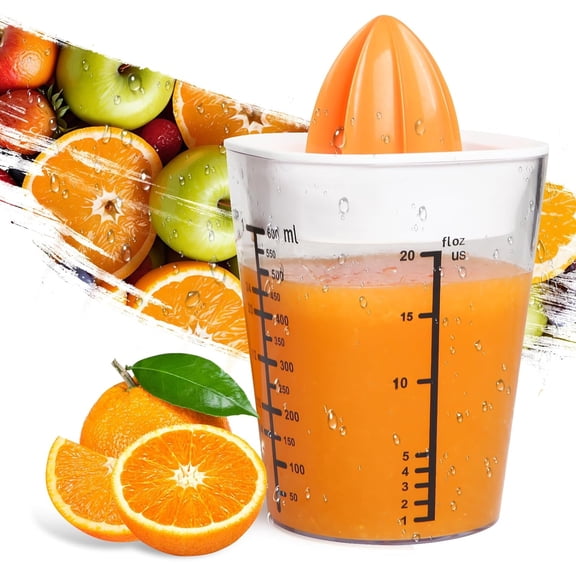 Xlhshop Citrus Juicer Manual Juicer, Multifunctional Hand Juicer, Lemon Lime Squeezer, 20-Ounce Capacity Orange Juicer (White, Basic)