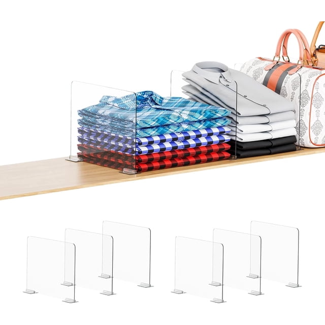 Wire Rack Designs Xlhshop Clear Acrylic Shelf Dividers, Closet Organizers for Wood & Wire ...