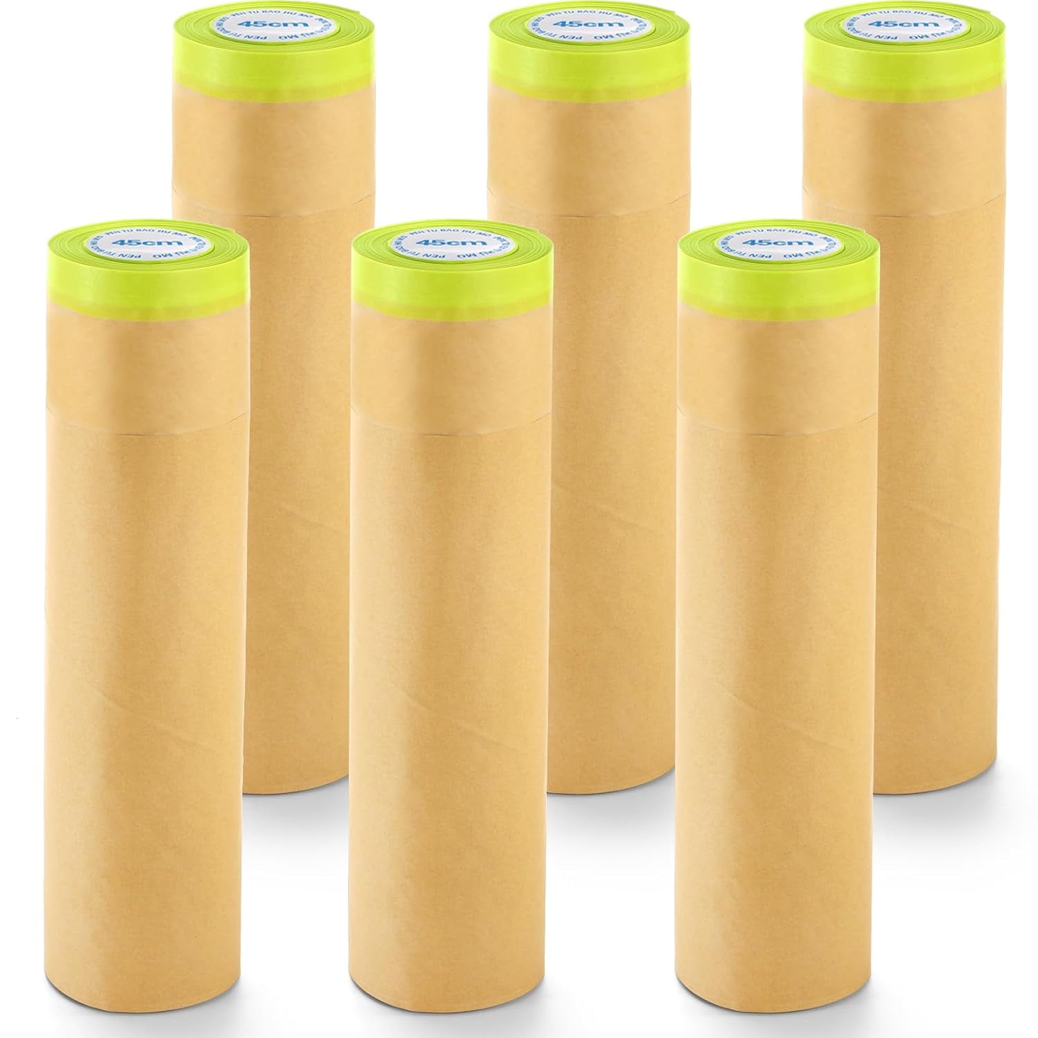 Xlhshop Painter's Tape and Drape, 6 Rolls Pre-Taped Masking Paper for Painting Projects