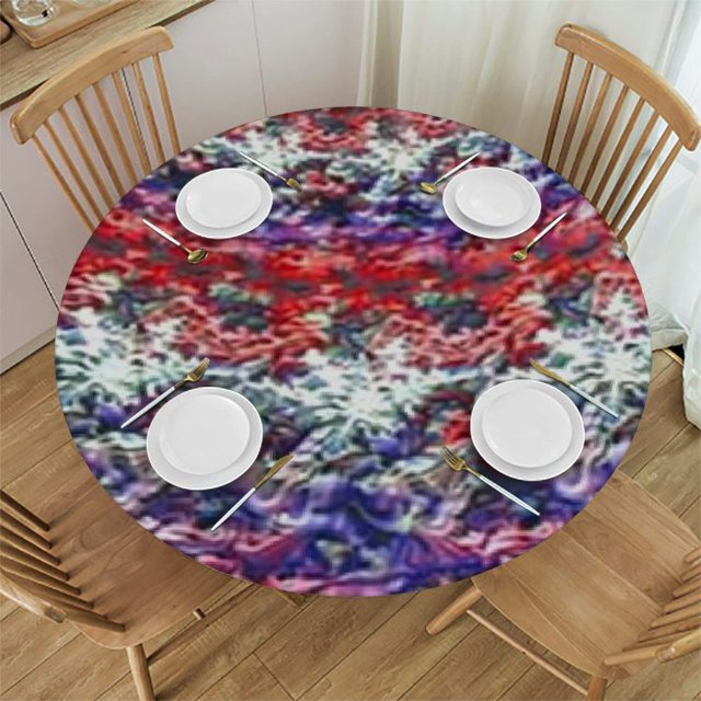Xllo0ord Fitted Round Tablecloth with Elastic Edge Band Circle Table