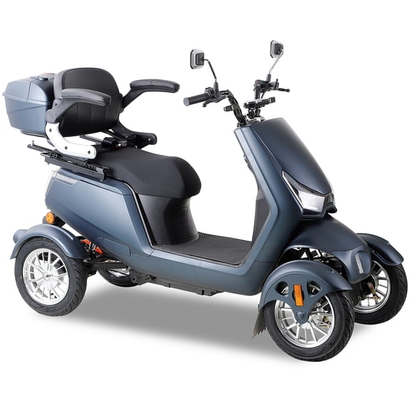 Xlluproid Electric Mobility Scooter for Seniors & Adults,Recreational Travel Scooter with Multiple Storage Space,Full LED Lighting,Matte Black
