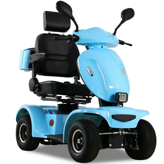 Xlluproid Heavy Duty Electric Mobility Scooter,800W All Terrain 4 Wheel Powered Scooters for Seniors and Adults,Handicap Scooter for Travel with Long Range Battery,Blue