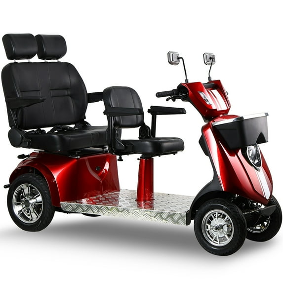 Xlluproid Multi Seat Mobility Scooter,Size Robust Design, Stable & Comfortable for Travel,1000W Heavy Duty 4 Wheel Mobility Scooters 600Lbs,25-31 Miles of Range,Red