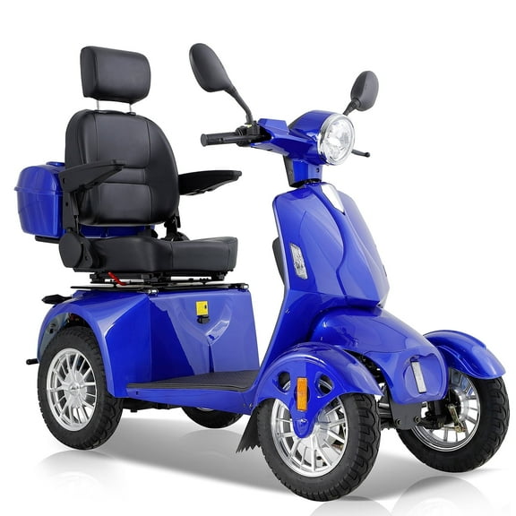 XlluproidA Heavy-Duty All Terrain 4-Wheel Mobility Scooter, Blue, 500 lb Limit