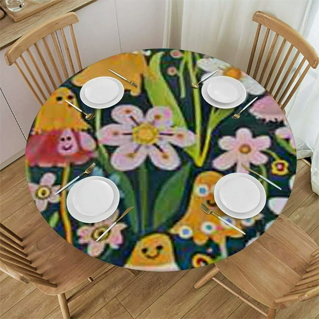 Xlo0ole Bee with Spring Summer Sunflowers Flowers on White Round Table ...