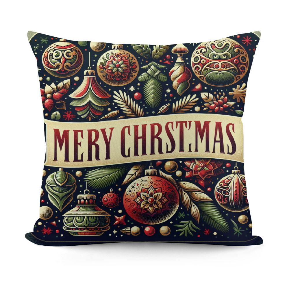 Xlo0ole Merry Christmas Decorative Throw Pillow Covers Pink Outdoor