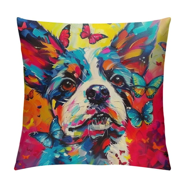 Xlo0ole Pet Puppy Dog Butterfly Throw Pillow Cover Inch Fun and Cute