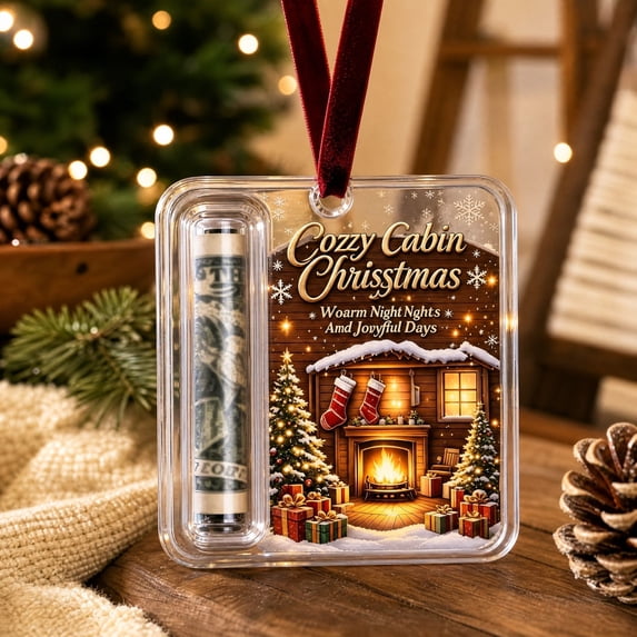 Xlokein Acrylic Christmas Money Ornament Cash Gift Card Hanging Tree Decoration With Festive For Holiday Gifting