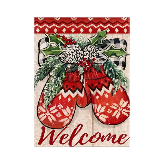 Xlokein Merry Christmas House Flag, 28 x 40 Inch Winter Decorative, Double Sided Flag, Holiday Banners for Winter Christmas Farm House Yard Decoration
