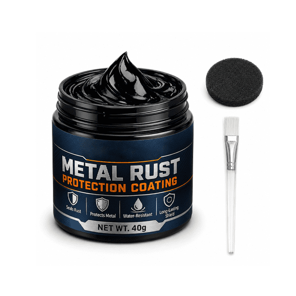 Xlokein Metal Rust Protection Coating -Rust Conversion Paste With Brush Sponge Water- Rust Inhibitor For Metal Surfaces Long Lasting Waterproof Rust Sealant