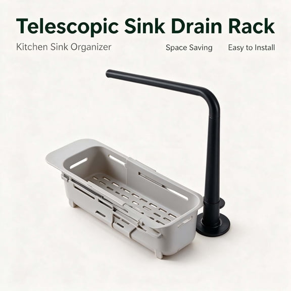 Xlokein Telescopic Sink drain Rack, Kitchen Items Holder, Sponge Organizer