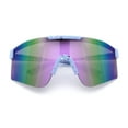 thumbnail image 1 of Xloop Boys Child Size MTB Shield Color Mirror Rimless Plastic Sport Sunglasses [Lavender - Lavender Mirror], 1 of 7