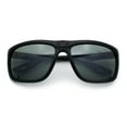 thumbnail image 1 of Xloop Classic Mens Color Mirror Wrap Around Rectangular Sport Plastic Sunglasses Matte Black - Green, 1 of 1