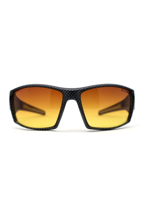 Xloop HD Lens Wrap Around Biker Style Sport Sunglasses Carbon Fiber Pattern