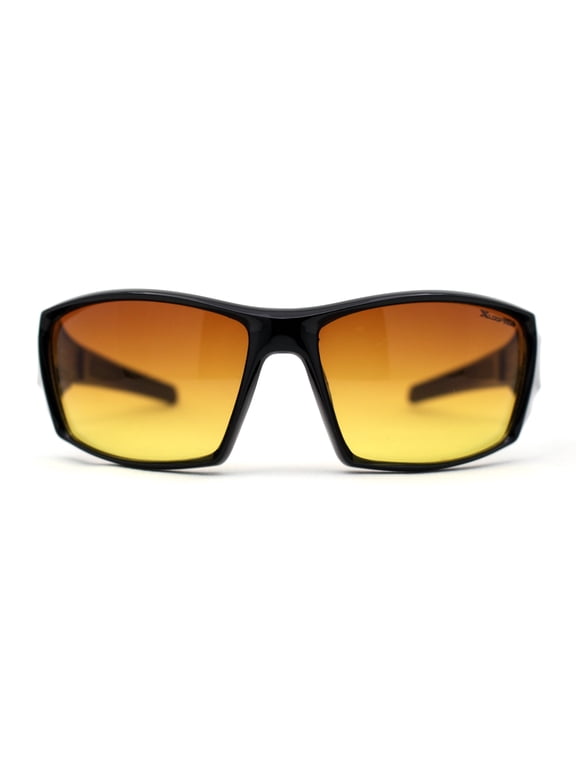 Xloop HD Lens Wrap Around Biker Style Sport Sunglasses Shiny Black