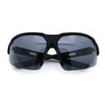 thumbnail image 1 of Xloop Mens Baseball Half Rim Rectangular Wrap Around Sport Plastic Sunglasses [Black Grey Accent], 1 of 7