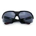 thumbnail image 1 of Xloop Mens Baseball Half Rim Rectangular Wrap Around Sport Plastic Sunglasses [Black Red Accent], 1 of 7