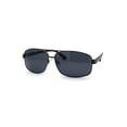 thumbnail image 1 of Xloop Mens Metal Rim Narrow Rectangular Pilots Sunglasses Gunmetal Shiny Black, 1 of 4