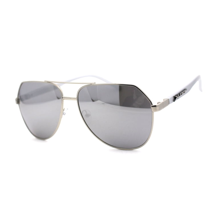 Geometric Silver Mirrored Sunglasses zeroUV Unisex Geometric Hexagonal Metal Frame Colored Mirror  main image 3