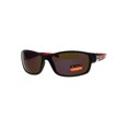 thumbnail image 1 of Xloop Mens Mirror Lens 90s Rectangular Warp Plastic Sport Sunglasses Orange Black Brown, 1 of 4