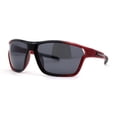 thumbnail image 1 of Xloop Mens Sport Wrap Around Rectangular Plastic Sunglasses Black Red, 1 of 4