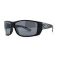 thumbnail image 1 of Xloop Mens Wrap Around Biker Style Plastic Sport Sunglasses Black Grey Black, 1 of 4