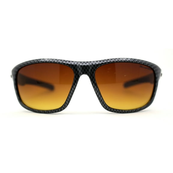 Xloop Mens Wrap Around Driving HD Lens Sport Rectangular Sunglasses Carbon Fiber Pattern
