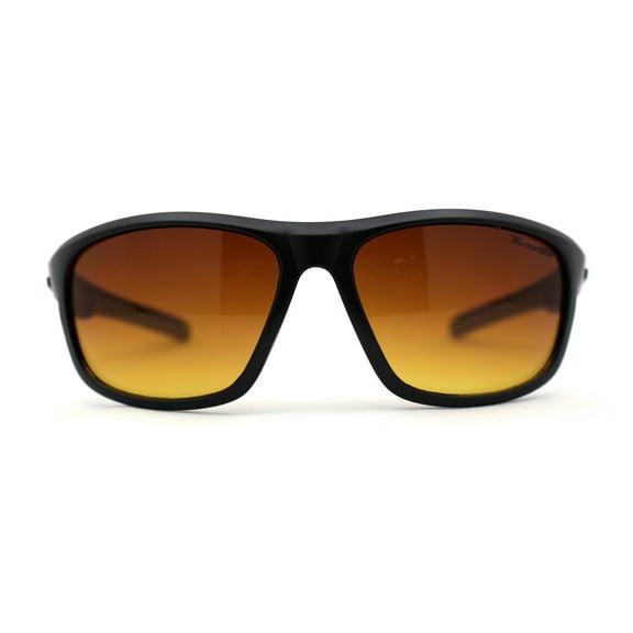 Xloop Mens Wrap Around Driving HD Lens Sport Rectangular Sunglasses Matte Black