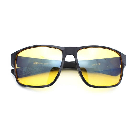 Xloop Night Driving Vision Classic Large Biker Style Wrap Around Plastic Sport Sunglasses Black Camouflage