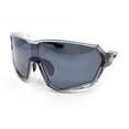 thumbnail image 1 of Xloop Oversized Mirror Lens Wrap Around Plastic Riding Sport Sunglasses Slate Silver - Black, 1 of 4