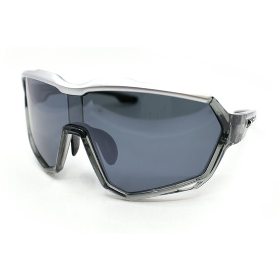 Xloop Oversized Mirror Lens Wrap Around Plastic Riding Sport Sunglasses Slate Silver - Black