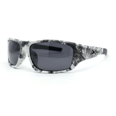Xloop Polarized Mens Smoke Camouflage Wrap Plastic Sport Sunglasses Grey - Black