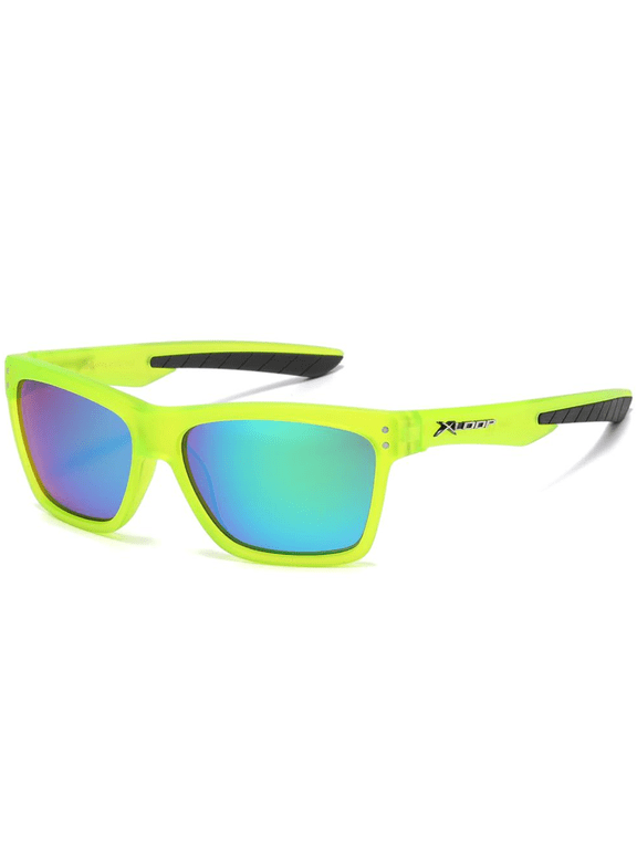 Xloop Retro Sport Green w Blue/Green Lens Cycling Fishing Golfing SUNGLASSES