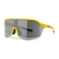 thumbnail image 1 of Xloop Silver Mirror Shield Oversize Half Rim Neon Plastic Sport Sunglasses Yellow, 1 of 4