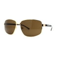 thumbnail image 1 of Xloop Sport Rectangle Metal Rim Color Mirror Officer Sunglasses Gold Brown, 1 of 4