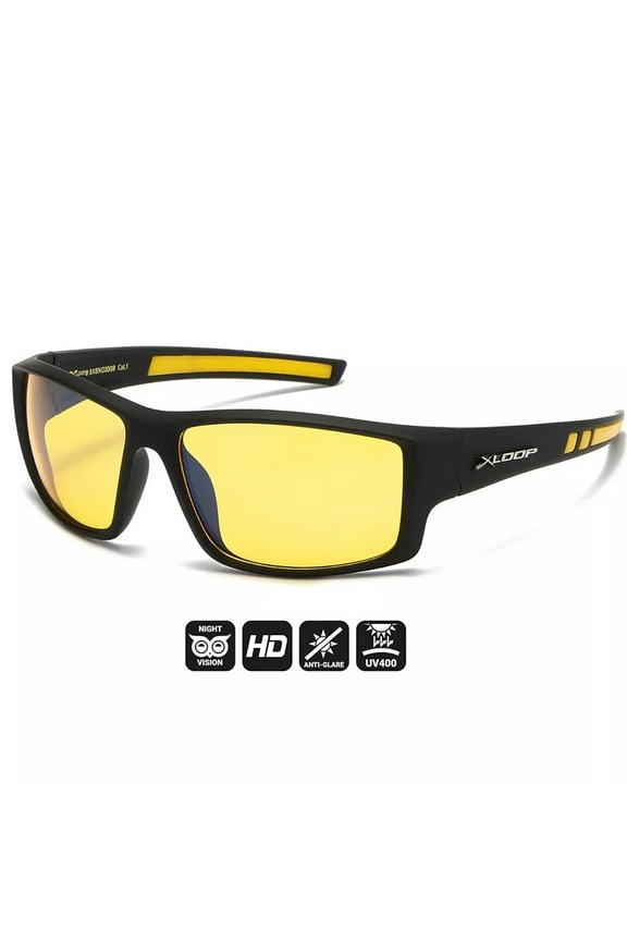 Xloop Yellow High-Definition Sport Night Driving Vision Sunglasses