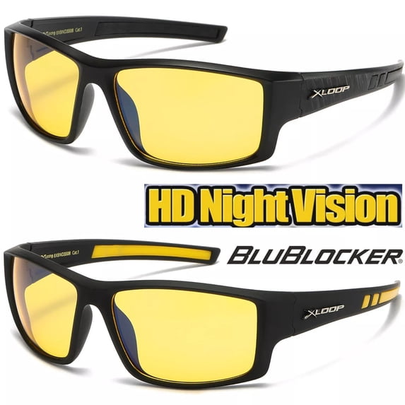 Xloop Yellow High-Definition Sport Night Driving Vision Sunglasses
