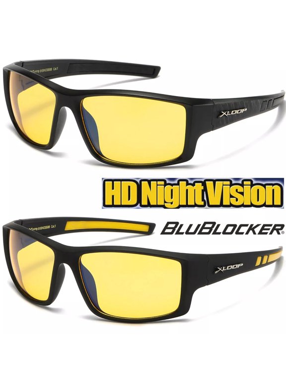 Xloop Yellow High-Definition Sport Night Driving Vision Sunglasses