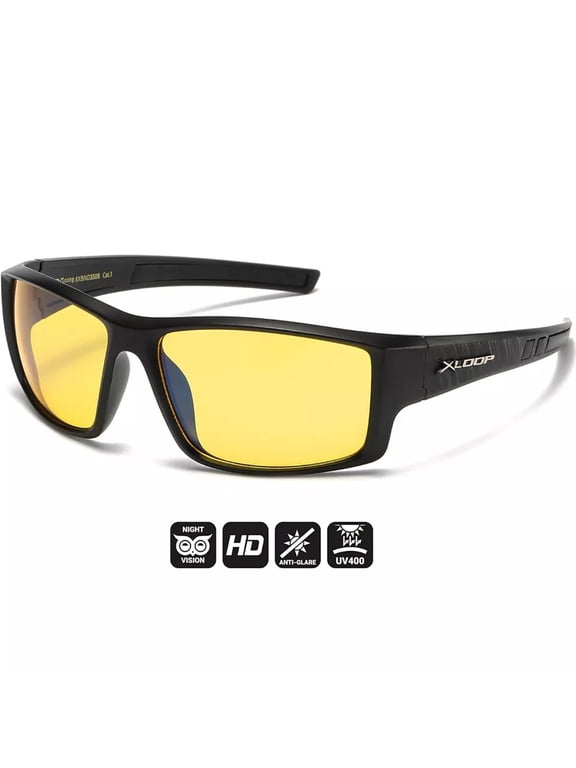 Xloop Yellow High-Definition Sport Night Driving Vision Sunglasses