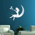 thumbnail image 1 of Xloro 3D Wall Sticker Acrylic Wall Decor Fairy on Moon Beauty Blowing Heart Removable Self-Adhesive Wall Decal for Bedroom Living Room Home Decoration (1Pc 7.47"x7.87"), 1 of 5