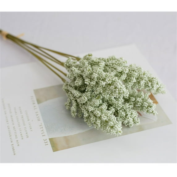 Xloro Artificial Grain Spike Foam Bouquets Faux Flower Stems for Home Decor DIY Vase Arrangements Table Centerpieces Indoor Outdoor Decorative Floral Picks (1Bundle 6Branches)