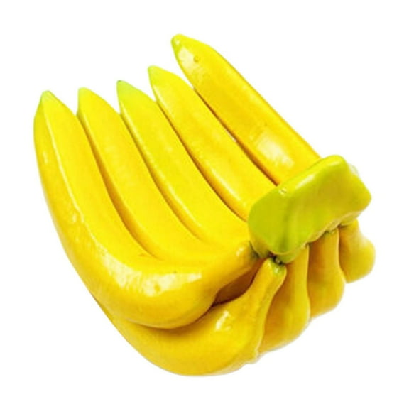 Xloro Artificial Simulation Bananas Fake Fruit Props Foam Yellow Bananas for Home Kitchen Decor Photography Display Storefront Arrangement Craft Model Use (1Pc 9Heads)