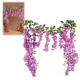 thumbnail image 1 of Xloro Artificial Wisteria Hanging Flowers Vine Silk Flower Garland for Home Garden Wedding Decor Party Backdrop Outdoor or Indoor Floral Decoration (1Pc 72.05"), 1 of 9
