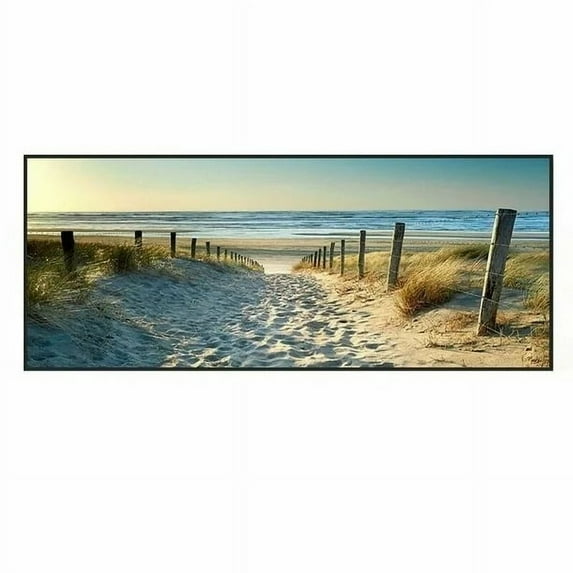 Xloro Beach Canvas Wall Art Coastal Ocean Canvas Print for Wall Decor Blue Seascape Artwork for Bathroom Bedroom Living Room Lake House (1Pc Frameless 51.2"x19.7")