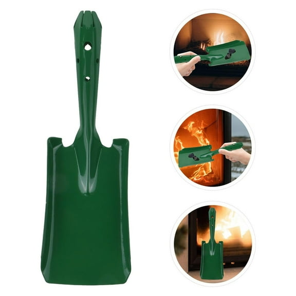 Xloro Fireplace Ash Shovel Iron Coal Shovel Lightweight Fire Pit Tool Multipurpose Scoop for Ash Charcoal Stove Cleaning Small Garden Spade for Outdoor Indoor Use (1Pc 10.4"x3")